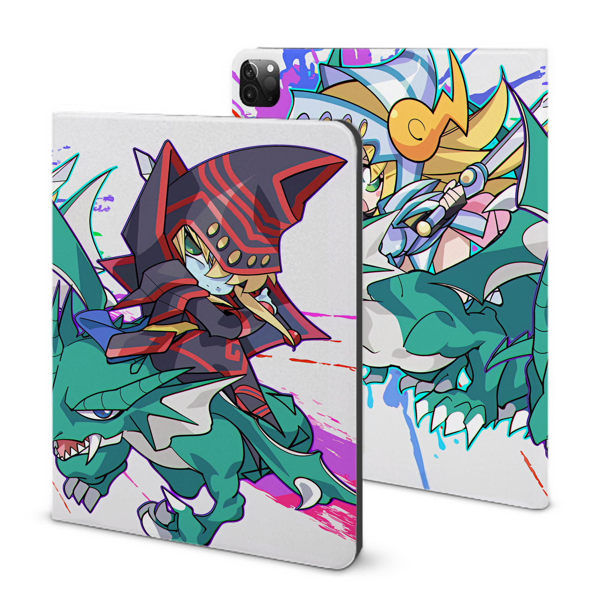 （画像用） 遊☆戯☆王 Yu-Gi-Oh! IPadケース ペンホルダー付き ブックスタイルデザイン